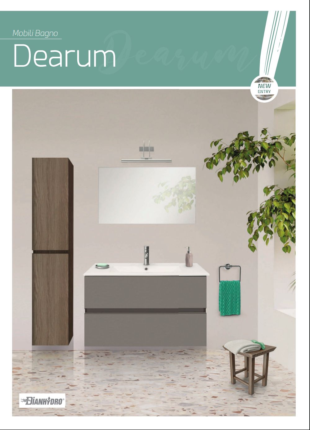 Mobile Bagno Sospeso Dearum Cm.80 Frassino Scuro