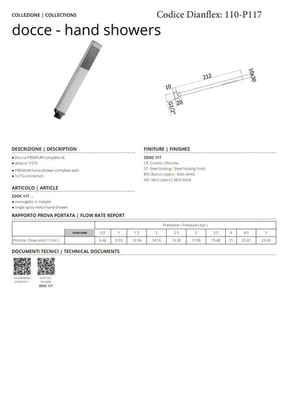 Doccia Quadra Metallo Premium Paffoni