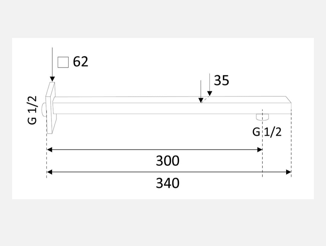 Braccio Doccia Alto Design Quadro Remer