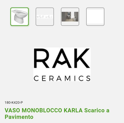 Vaso Monoblocco Karla Scarico a Pavimento Rak