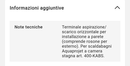 Terminale Coassiale Orizzontale D.60-100 Baxi
