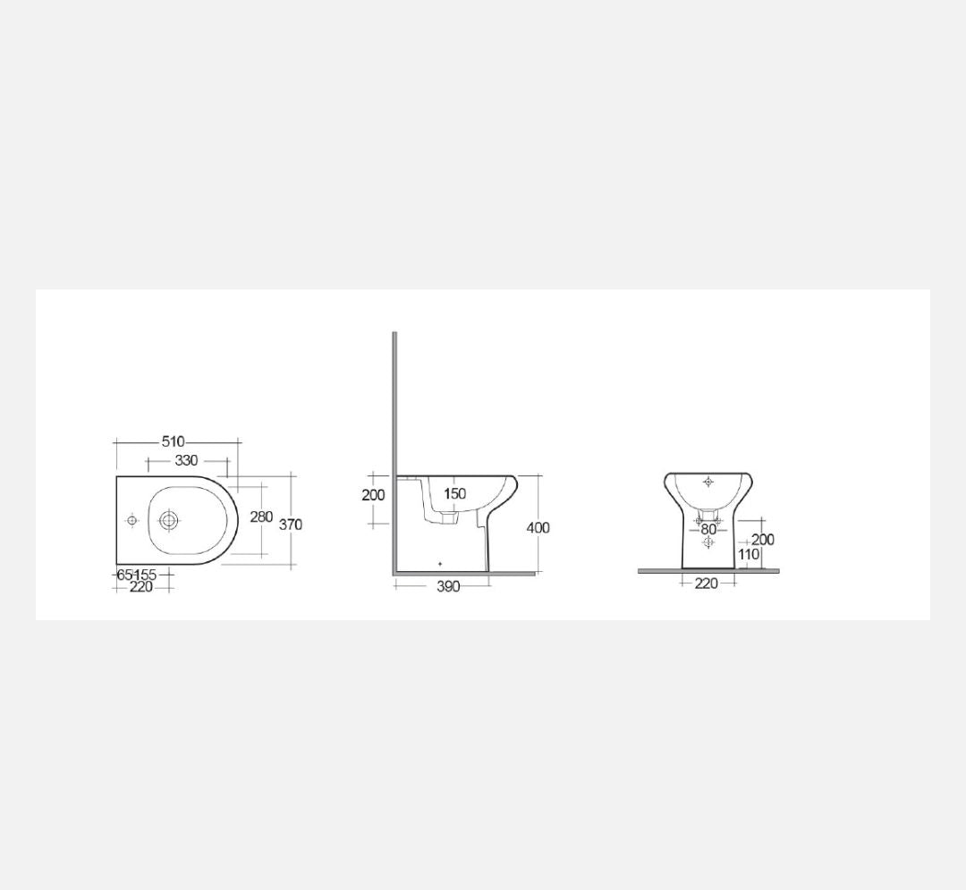 Bidet Filo Muro Compact/Ninfea Rak