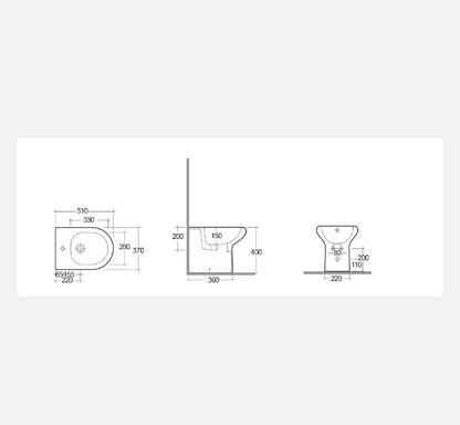 Bidet Filo Muro Compact/Ninfea Rak