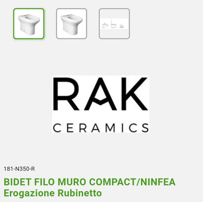 Bidet Filo Muro Compact/Ninfea Rak