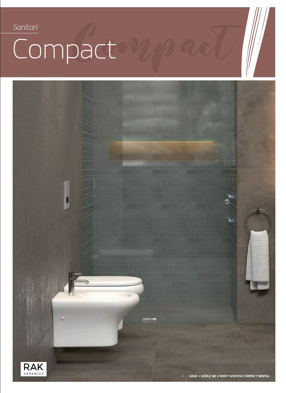 Bidet Filo Muro Compact/Ninfea Rak