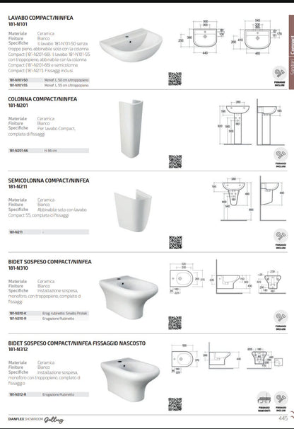 Bidet Filo Muro Compact/Ninfea Rak