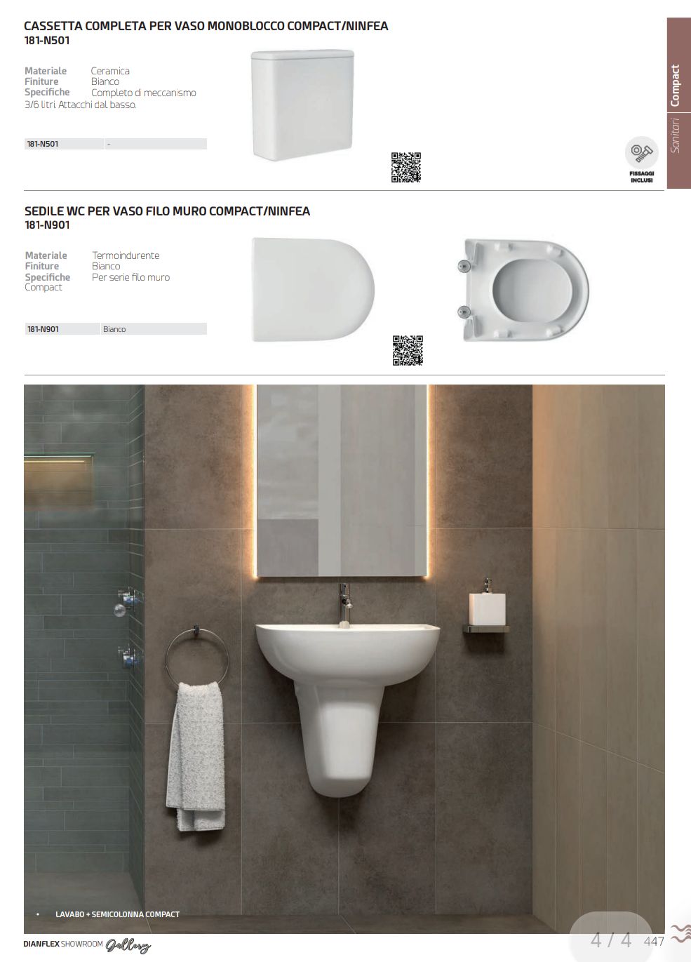 Bidet Filo Muro Compact/Ninfea Rak