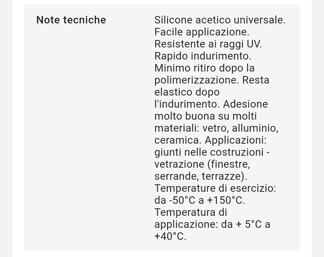 Silicone Acetico Trasparente 280 Ml