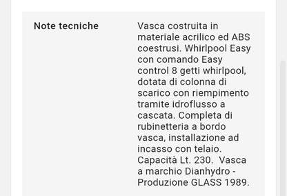 Vasca Idro Tonda Mod.Sally