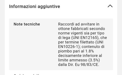 Gomito FF 1/2 in Ottone Giallo Ibp