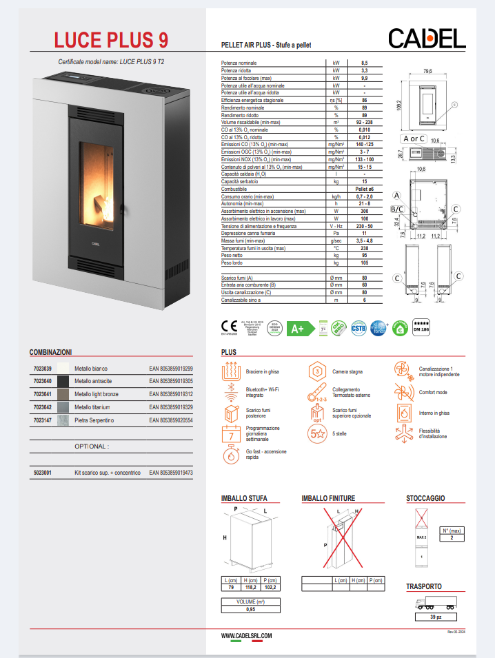 Luce Plus 9 Flexit Metallo Antracite Cadel