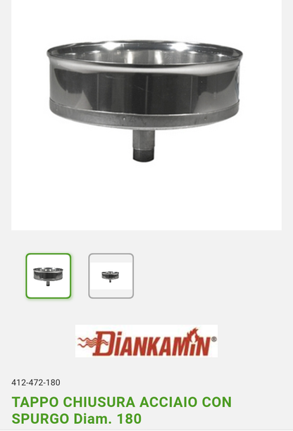 Tappo Chiusura Acciaio con spurgo Diam. 180