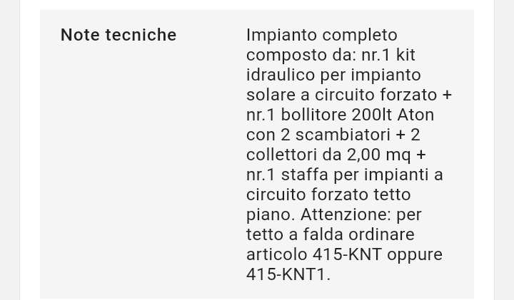 Impianto solare circuito forzato Lt200 Aton con due scambiatori più due collettori da 2