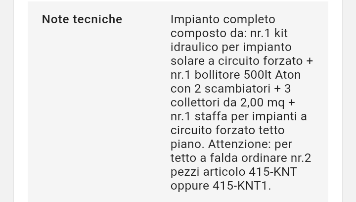 Impianto solare circuito forzato 500 LT Aton 2 scambiatori e 3 collettori