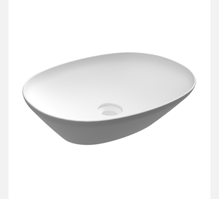 Lavabo da Appoggio Ovale (senza foro) cm50x36 Bianco.