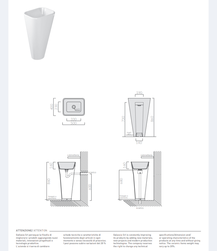 Mag11 Pro Lavabo Monolite cm50 Nero Galassia