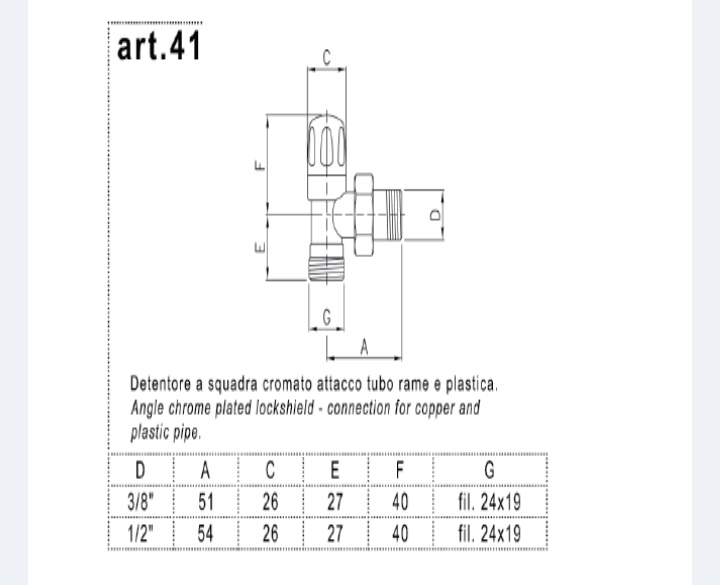 Detentore a Squadra Bianco 1/2" Santangelo