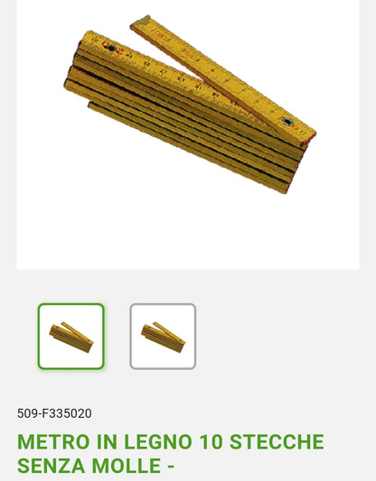 Metro in Legno 10 Stecche Senza Molle