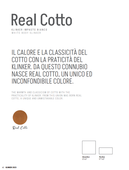 Klinker Real Cotto 15x30,6 Domus Linea
