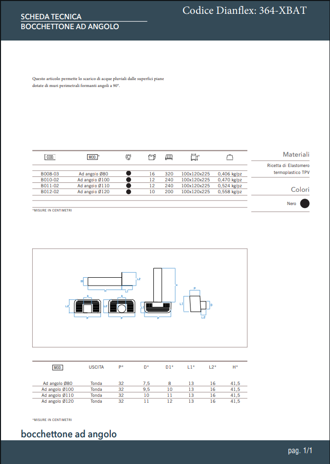 Bocchettone ad Angolo D.80