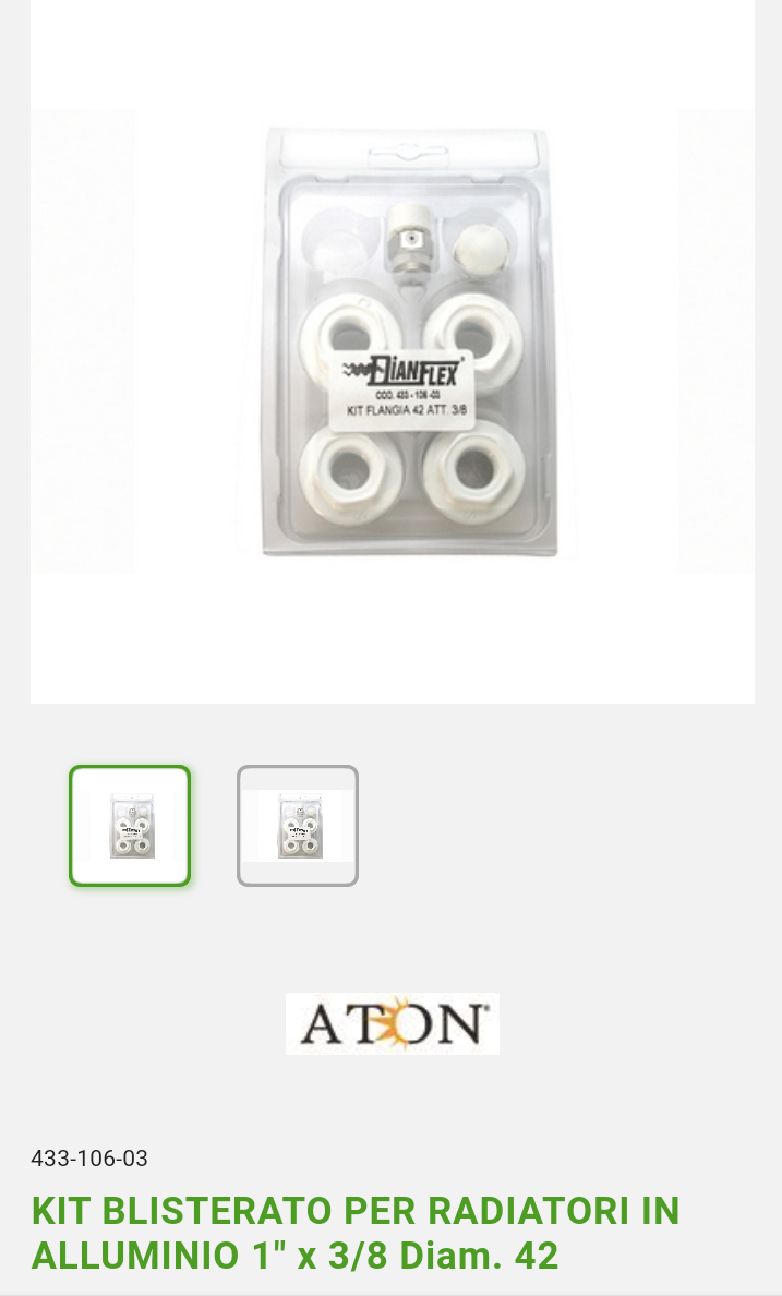 Kit Radiatore Alluminio 1"X3/8 Dm.42