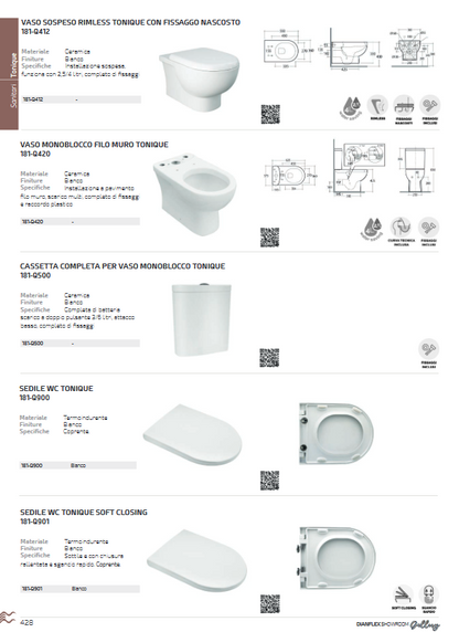 Cassetta completa per vaso monoblocco Tonique Rak