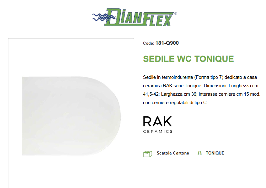 Sedile WC Tonique Rak