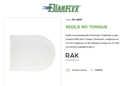 Sedile WC Tonique Rak