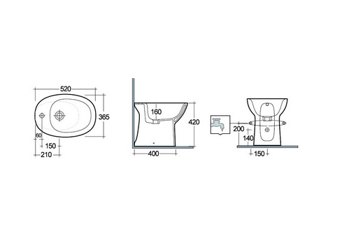 Bidet Morning Rak erogazione rubinetto