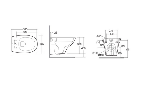 Vaso Sospeso Rimless Morning Rak