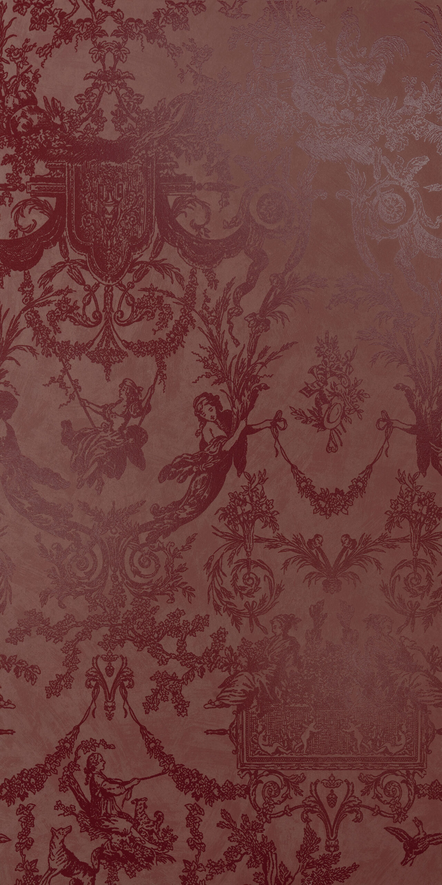 Chromagic Showall Toile de jouy bordeaux 60x120 Cir ceramiche