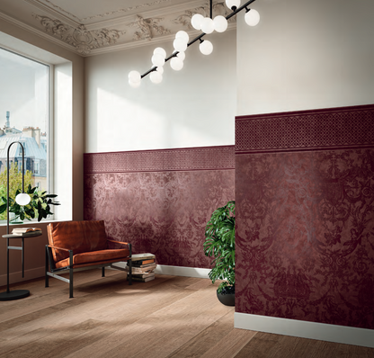 Chromagic Showall Toile de jouy bordeaux 60x120 Cir ceramiche