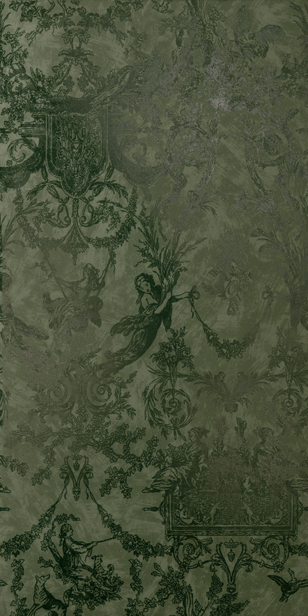 Chromagic Showall Toile de jouy olive 60x120  Cir ceramiche