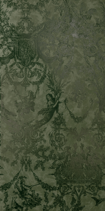 Chromagic Showall Toile de jouy olive 60x120  Cir ceramiche