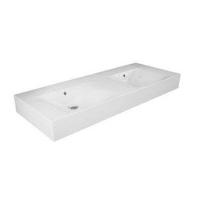 Des Doppio lavabo sospeso senza foro per rubinetto  Rak L. 120 cm