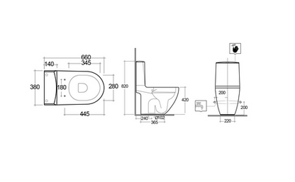 Vaso monoblocco a pavimento Rimless fissaggi nascosti Des Rak