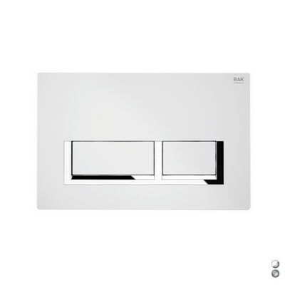 Placca di comando mod. rettangolare Bianco-Cromo per cassetta Rak Ecofix