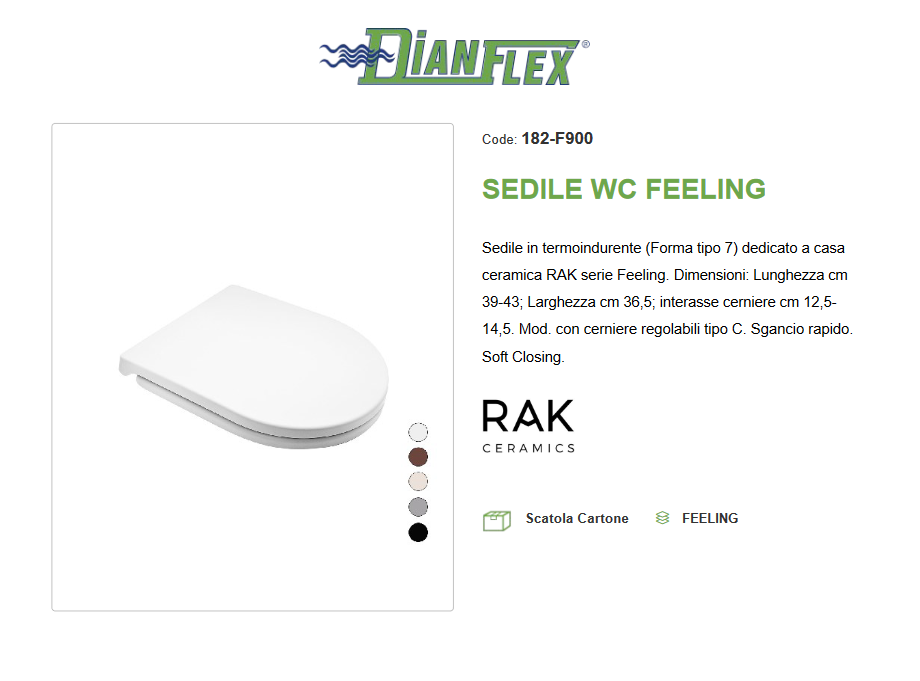 Sedile WC bianco opaco matt Rak Feeling