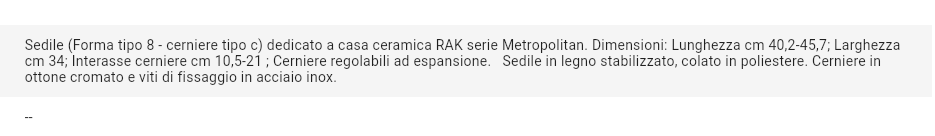 Sedile WC per vaso forma 8 bianco Rak Metropolitan