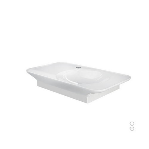 Lavabo sospeso da 92 cm ripiano a sx bianco opaco Rak Valet