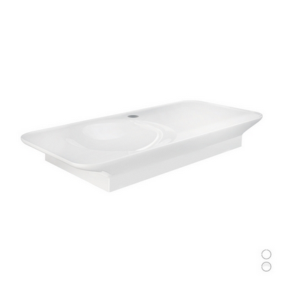 Lavabo sospeso da 112 cm ripiano a dx bianco alpino Rak Valet