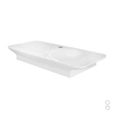 Lavabo sospeso da 112 cm ripiano a sx bianco opaco Rak Valet