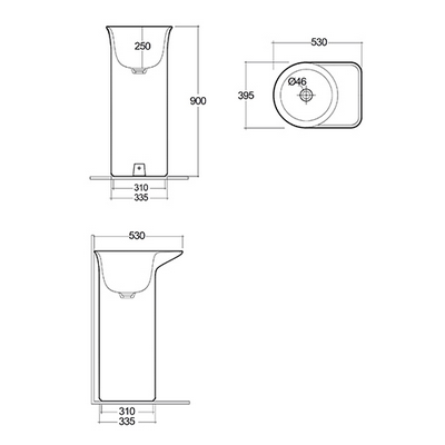 Lavabo autoportante  bianco alpino Valet Rak