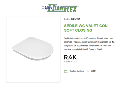 Sedile WC  soft closing bianco alpino Rak Valet