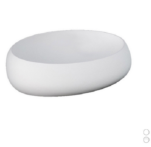 Lavabo da appoggio ovale L. 58 cm bianco alpino Cloud Rak