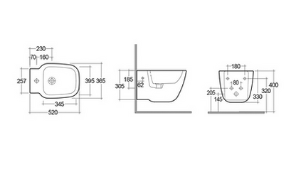 Bidet sospeso erogazione rubinetto One Rak