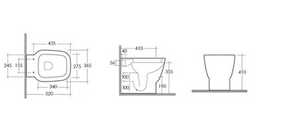 Vaso filo muro scarico universale Rak One