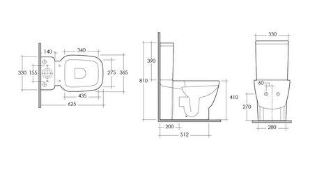 Vaso monoblocco filo muro Rak One