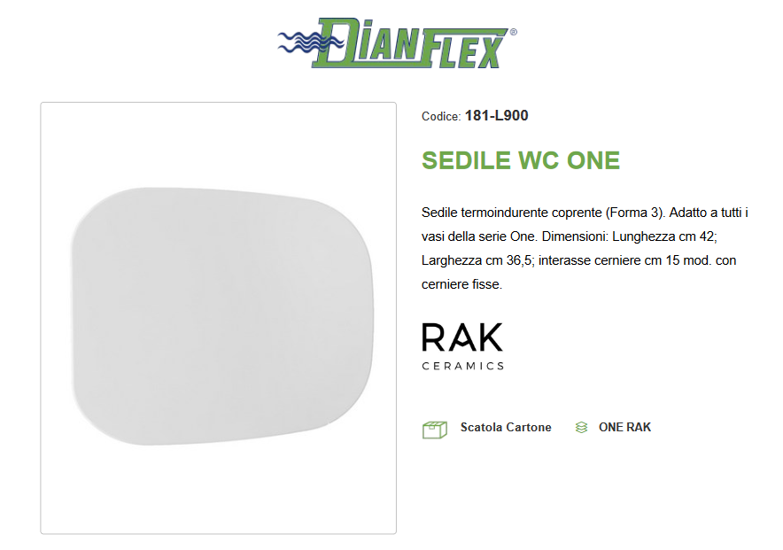 Sedile WC bianco Rak One