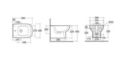 Bidet sospeso erogazione rubinetto Origin Rak